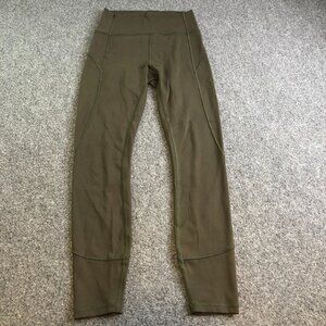 Lululemon In Movement High Rise 7/8 Tight 26" Size 4 Olive Green Leggings
